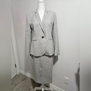 J.Crew Gray Blazer Skirt Set